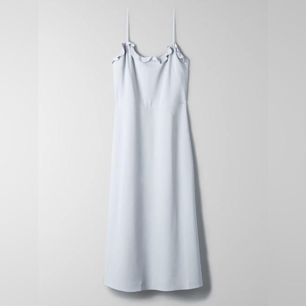 Aritzia Wilfred Philomene Sleeveless Midi Dress in Pearl Grey NWT